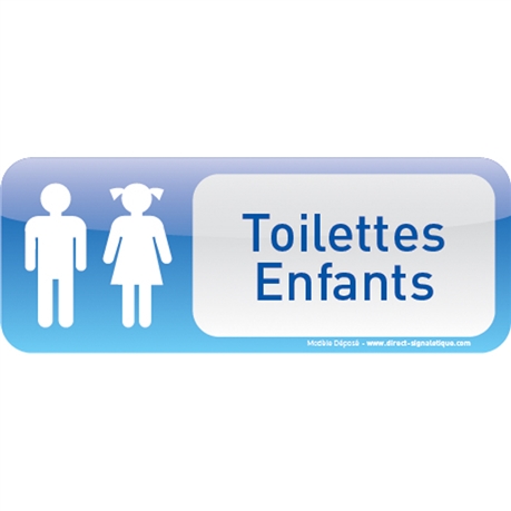 Plaque de porte Toilettes Enfants Texticone®- Direct Signalétique