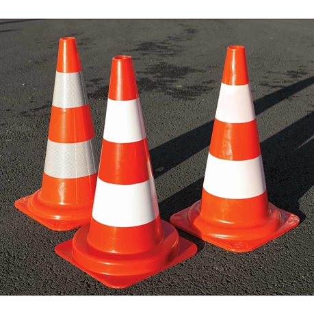 Cone de chantier K5a classique, orange et blanc - Direct Signalétique