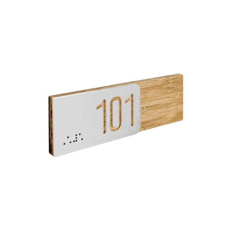 Plaque numéro de maison en bois et acrylique personnalisable