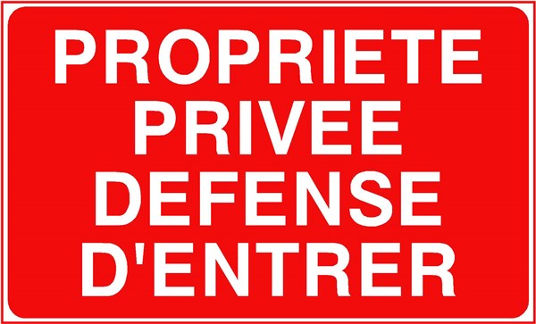PRIVE DEFENSE D'ENTRER MAISON PROPRIETE 20cmX10cm AUTOCOLLANT STICKER PC019 