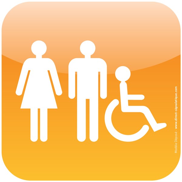 I Grande 14001 plaque de porte icone toilettes handicapes hommes femmes