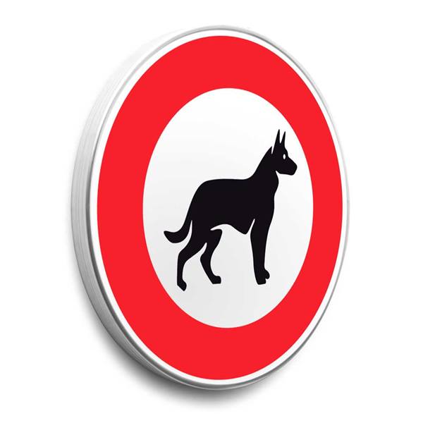 Panneau interdit aux chiens (modèle AC1)