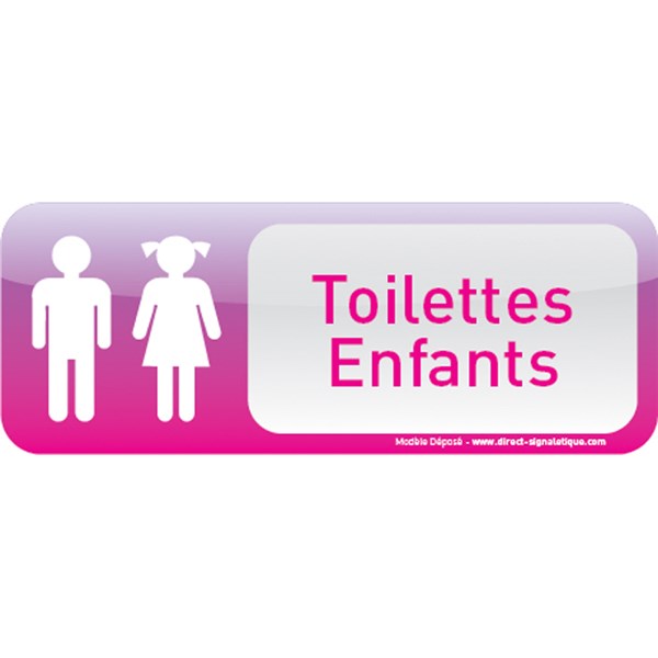 Plaque de porte Toilettes Enfants Texticone®- Direct Signalétique