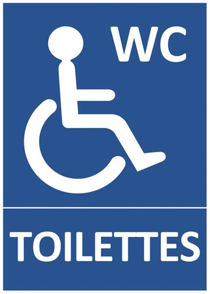 Panneau toilettes handicapés, WC PMR - Direct Signalétique
