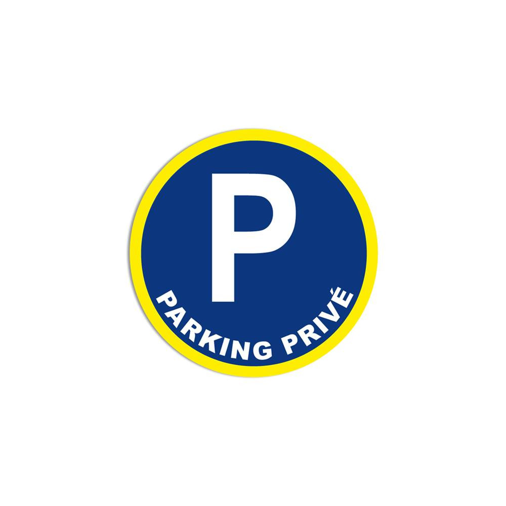 Panneau Parking Privé Liseré Jaune Fluo Direct Signalétique