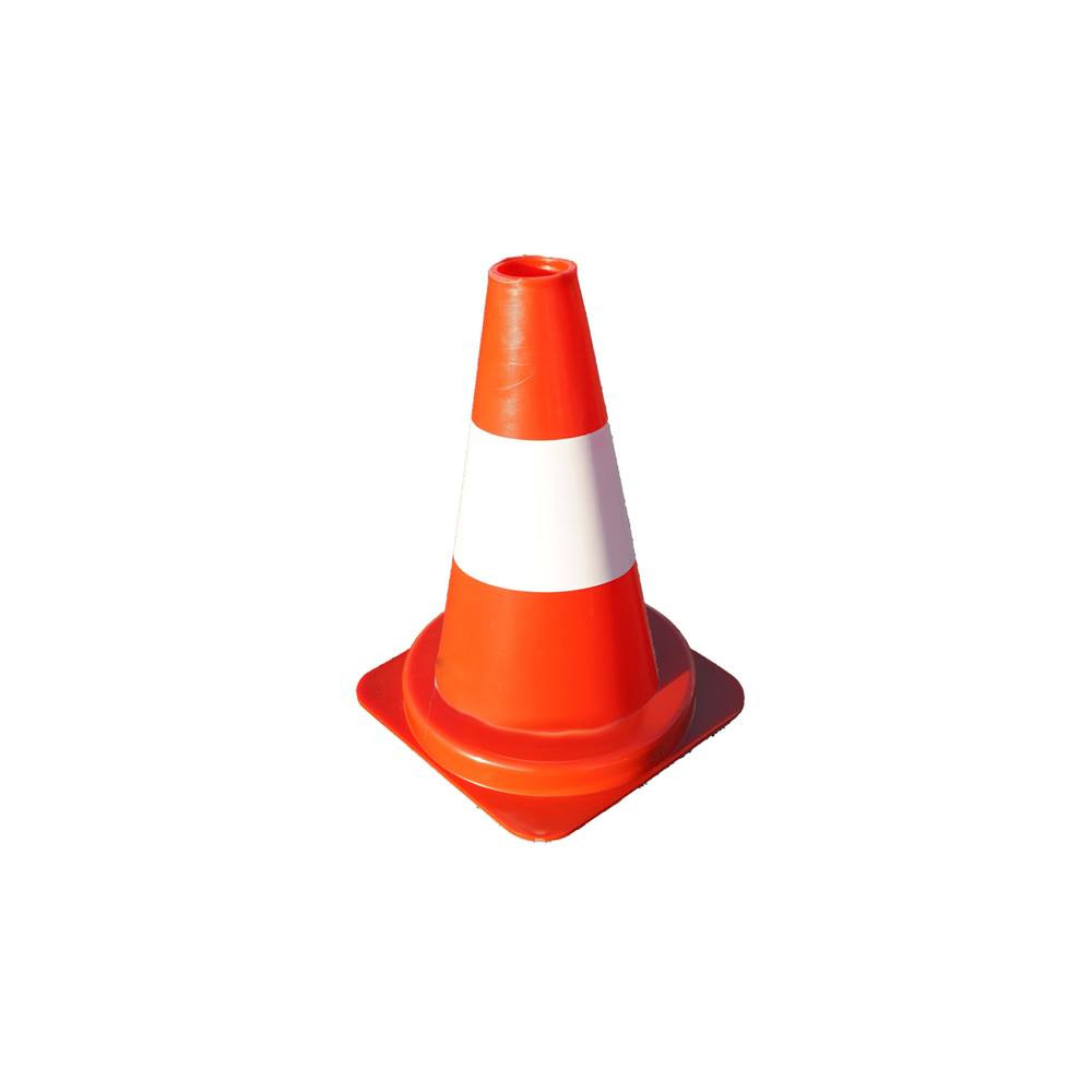 Cone de chantier K5a classique, orange et blanc - Direct Signalétique