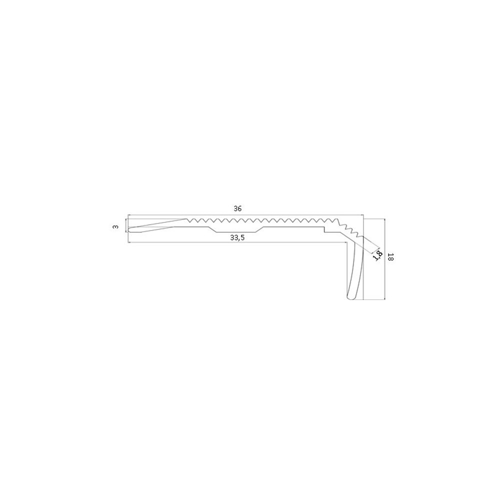 Nez de marche à angle droit en aluminium pour l'intérieur, Equipement des  escaliers et des portes