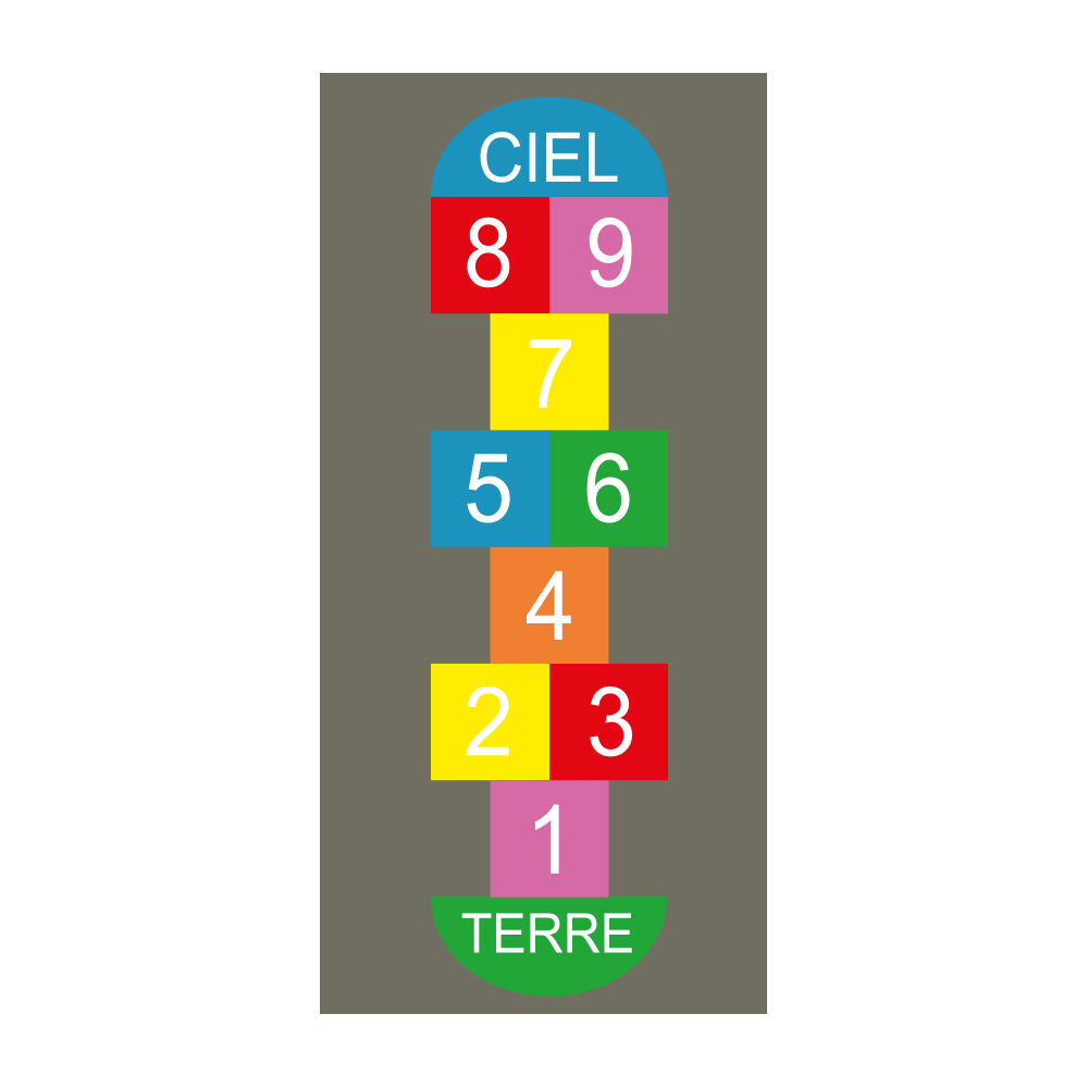 Marelle thermocollante 9 cases - Direct Signalétique