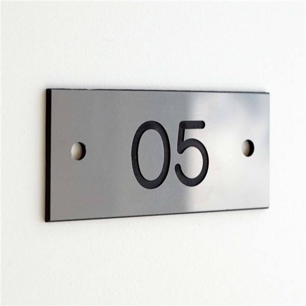 Silver, 5 Numéros de porte modernes Plaque de signalisation Numéros d'adresse du domicile de la rue métal noir HASWARE Plaque de numéro de maison flottante 5 pouces 12 cm 