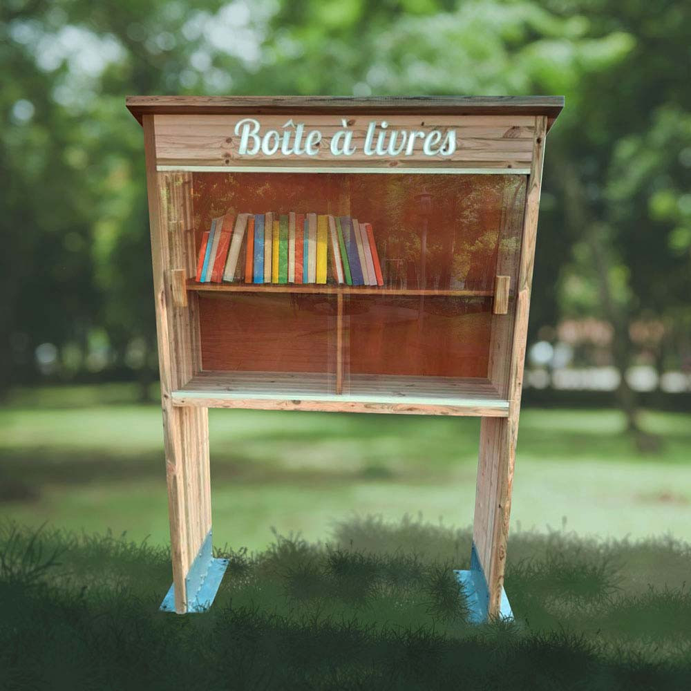 Boîte à livres en Bois - Direct Signalétique