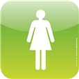 Plaque de porte Icone® - Toilettes femmes - 120 x 120 mm