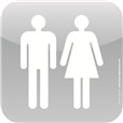 Plaque de porte Icone® - Toilettes Hommes Femmes - 120 x 120 mm