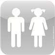 Plaque de porte Icone® - Toilettes enfants - 120 x 120 mm
