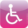 Plaque de porte Icone® - Toilettes handicapés - 120 x 120 mm