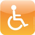 Plaque de porte Icone® - Toilettes handicapés - 120 x 120 mm