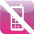 Plaque de porte Icone® - Téléphone portable interdit - 120 x 120 mm