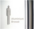 Pictogramme ascenseur découpé en aluminium brossé - 100 x 100 mm
