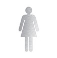 Pictogramme toilettes femmes découpé en aluminium brossé - H 100 mm