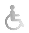 Pictogramme handicapé découpé en aluminium brossé - H 80 mm