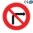 Panneau Interdiction de tourner à droite - B2b