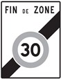 Panneau Fin de Zone 30 - B51