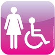 Plaque de porte Icone® - Toilettes Handicapés Femmes - 120 x 120 mm