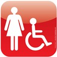 Plaque de porte Icone® - Toilettes Handicapés Femmes - 120 x 120 mm