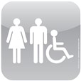 Plaque de porte Icone® - Toilettes Handicapés Hommes Femmes