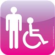 Plaque de porte Icone® - Toilettes Handicapés Hommes - 120 x 120 mm