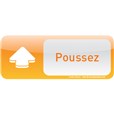 Plaque de porte Poussez Text´icone® - H 60 x L 160 mm
