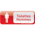 Plaque de porte Toilettes Hommes Text´icone® - H 60 x L 160 mm