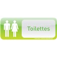 Plaque de porte Toilettes Text´icone® - H 60 x L 160 mm
