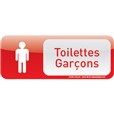 Plaque de porte Toilettes Garçons Text´icone® - H 60 x L 160 mm