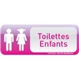 Plaque de porte Toilettes Enfants Text´icone® - H 60 x L 160 mm