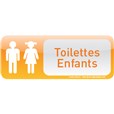 Plaque de porte Toilettes Enfants Text´icone® - H 60 x L 160 mm