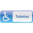 Plaque de porte Toilettes Handicapé Text´icone® - H 60 x L 160 mm