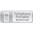 Plaque de porte Téléphone portable autorisé Text´icone® - H 60 x L 160 mm