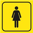 Picto gravé Toilettes Femmes - 100 x 100 mm - Gamme Couleur