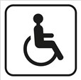 Picto gravé Toilettes handicapés - 100 x 100 mm - Gamme Couleur