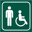 Picto gravé Toilettes hommes handicapés - 100 x 100 mm - Gamme Couleur
