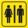 Picto gravé Toilettes hommes femmes - 100 x 100 mm - Gamme Couleur
