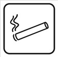 Picto gravé Zone fumeur - 100 x 100 mm - Gamme Couleur