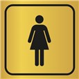 Picto gravé Toilettes femmes  - 100 x 100 mm - Gamme Métal