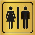 Picto gravé Toilettes hommes femmes  - 100 x 100 mm - Gamme Métal