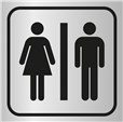 Picto gravé Toilettes hommes femmes  - 100 x 100 mm - Gamme Métal
