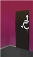 Grand Adhésif pour porte de toilettes handicapés - Coupé à Droite - Gamme Trend - H 600 x L 444 mm
