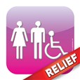 Plaque de porte Relief´Icone® - Toilettes Handicapés Hommes Femmes