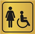 Picto gravé Toilettes femmes handicapées  - 100 x 100 mm - Gamme Métal