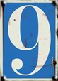 Numéro de Maison Bleu -  - H 90 x L 65 mm  - Vintage