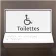 Support tactile en braille - Toilettes PMR